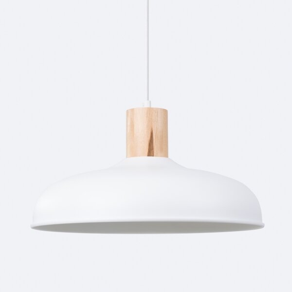 Sollux SL.1323 - Luster na lanku INDY 1xE27/15W/230V pr. 38 cm biela