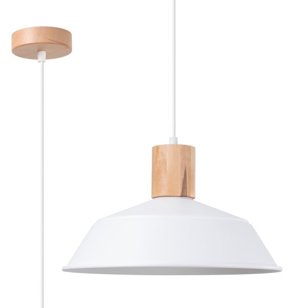 Sollux SL.1321 - Luster na lanku FANO 1xE27/15W/230V pr. 34 cm biela