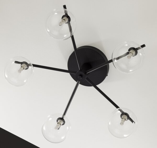 Jupiter 2046 - Prisadený luster PRATO 5xG9/10W/230V čierna/číra