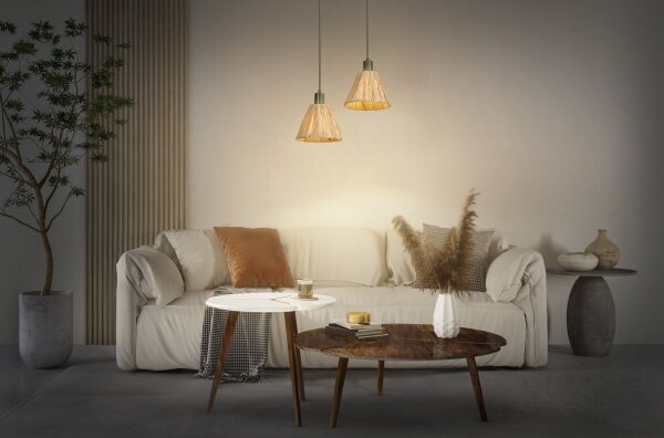 Ledvance - Luster na lanku DECOR RAFFIA 1xE27/15W/230V rafia