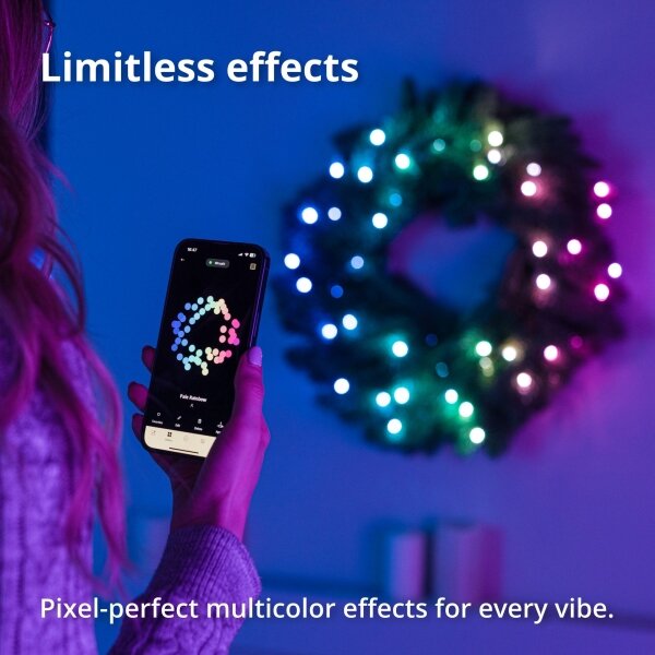 Twinkly GD20P4425P00 - LED RGB Stmievateľný vianočný veniec 50xLED pr. 60 cm Wi-Fi