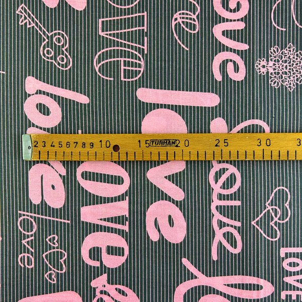 Ervi Bavlnená látka/plátno š.240cm - s nápisom LOVE - 26842-3, metráž