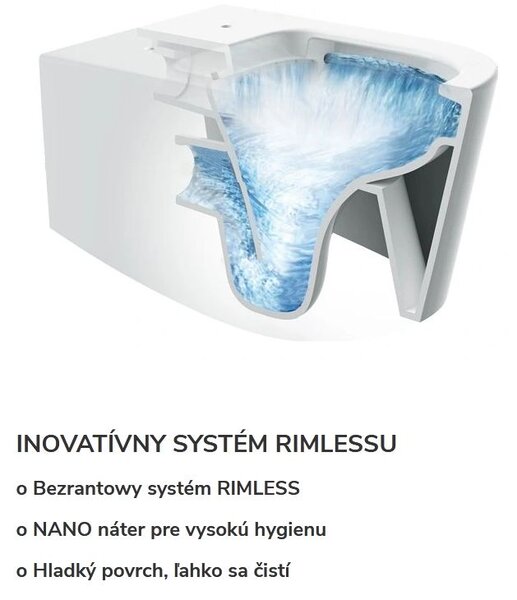 Mexen TEO Rimless závesná wc misa 51 x 34,5 cm, biela, 3385XX00