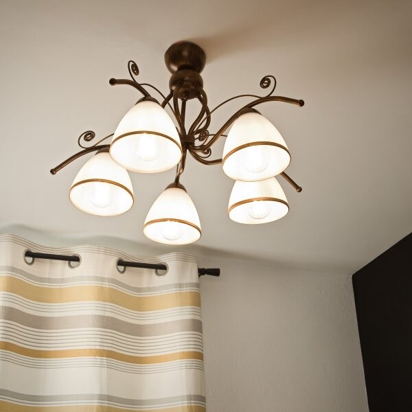 Brilagi - LED Prisadený luster ANTICO 5xE27/60W/230V bronz patina