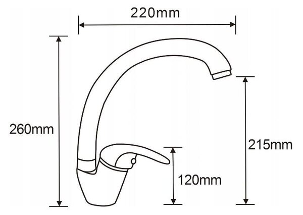 Mexen ROSA - Vysoká batéria/drezová, chrómová, 670800-00