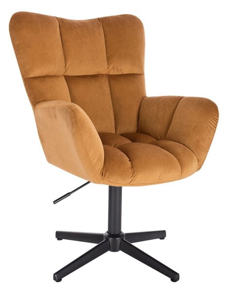 LuxuryForm DESIGN Kreslo AURORA VELUR na čiernom kríži - medové