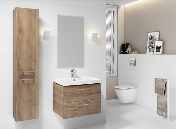 Cersanit Lara Como, závesná skrinka s umývadlom, 994×447×460 mm, biela lesklá, S801-191-DSM