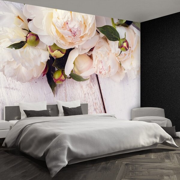 Fototapeta Vliesová Biele pivónie 104x70 cm