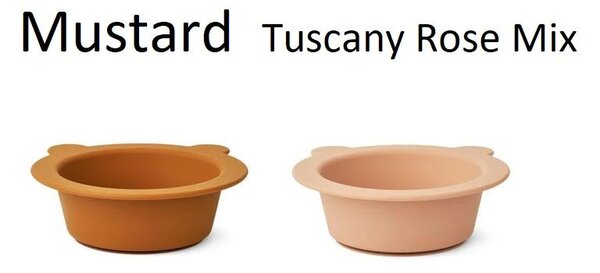 Miska s prísavkou Peony Mustard/Tuscany Rose Mix Mustard