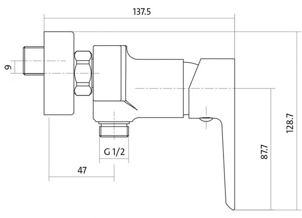 Cersanit Mille - sprchová batéria, biela-chrómová, S951-033