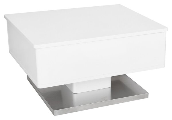 KONFERENČNÝ STOLÍK, biela, farba ušľachtilej ocele, kov, kompozitné drevo, 60/70/40,5 cm Carryhome - Stolíky do obývačky