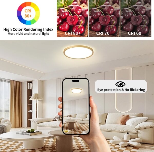 Brilagi - LED kúpeľňové svietidlo ULTRA SLIM LED/18W/230V priemer 30 cm zlaté IP54