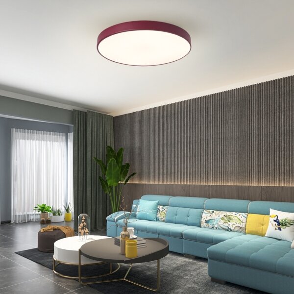 Brilagi-LED Stmievateľné stropné svietidlo POOL LED/60W/230V 3000-6000K 60 cm bordó + diaľkové ovládanie