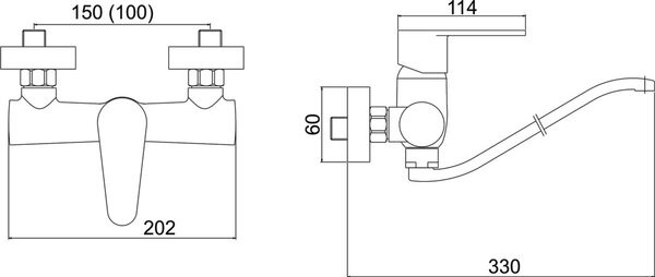 Novaservis Titania Fresh, umývadlová batéria nástenná 100 mm, chrómová, 96074,0