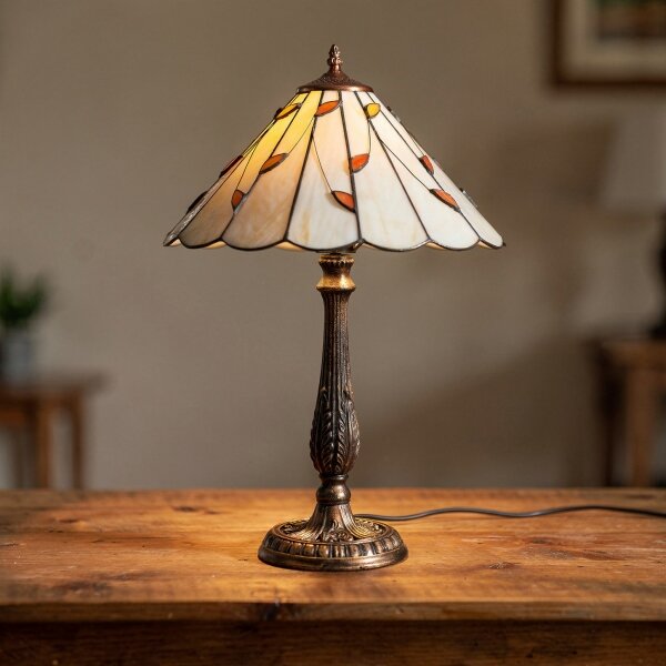 Brilagi - Tiffany vitrážová stolná lampa FOLIA 2xE27/60W/230V