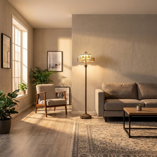 Brilagi - Tiffany vitrážová stojacia lampa MIRABELLA 2xE27/60W/230V