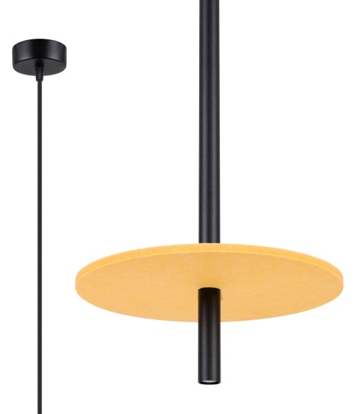 Sollux SL.1880 - Závesný luster FELTRO na lanku 1xG9/8W/230V čierna/žltá