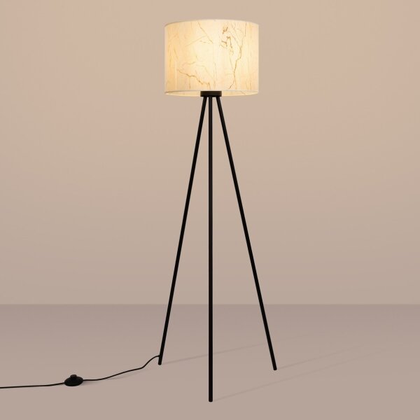 Sollux SL.1854 - Stojacia lampa NEVIA 1xE27/15W/230V mramor/béžová