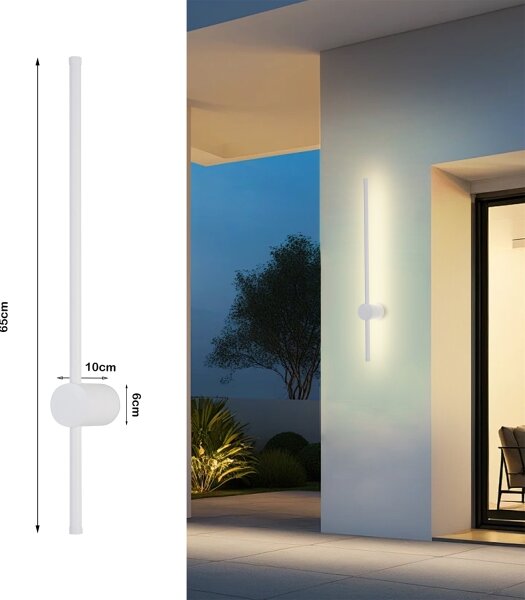 Brilagi - LED vonkajšie nástenné svietidlo AURA LED/12W/230V 3000K IP54 65 cm biele CRI 90
