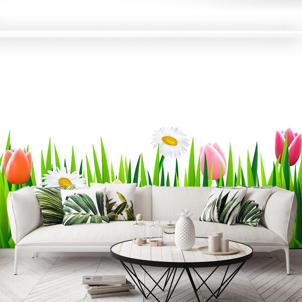 Fototapeta Vliesová Tulipány tráva 104x70 cm