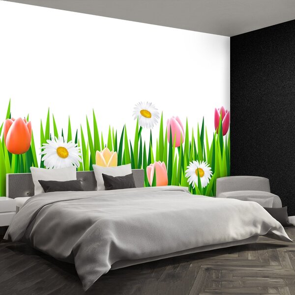 Fototapeta Vliesová Tulipány tráva 104x70 cm