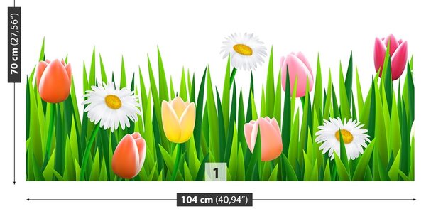 Fototapeta Vliesová Tulipány tráva 104x70 cm