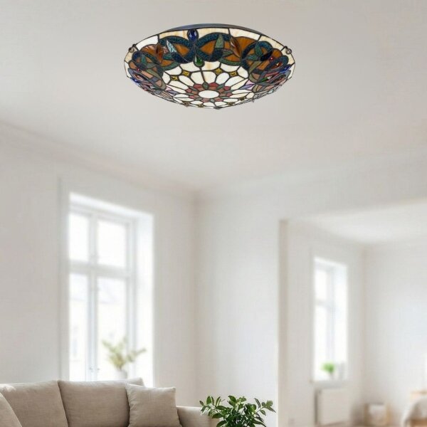 Brilagi - Tiffany vitrážové stropné svietidlo LUISA 2xE27/60W/230V priemer 40 cm