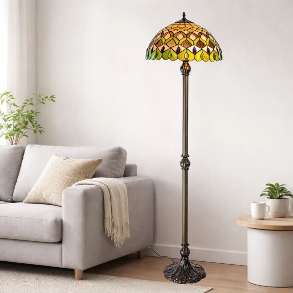 Brilagi - Tiffany vitrážová stojacia lampa MARGARET 2xE27/60W/230V