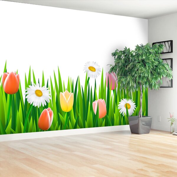 Fototapeta Vliesová Tulipány tráva 104x70 cm