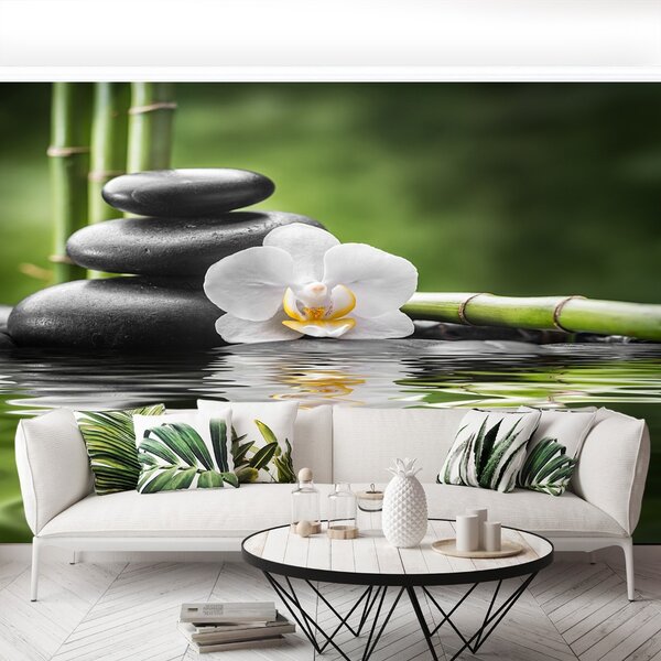 Fototapeta Vliesová Orchidea a zen 104x70 cm