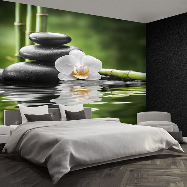 Fototapeta Vliesová Orchidea a zen 104x70 cm