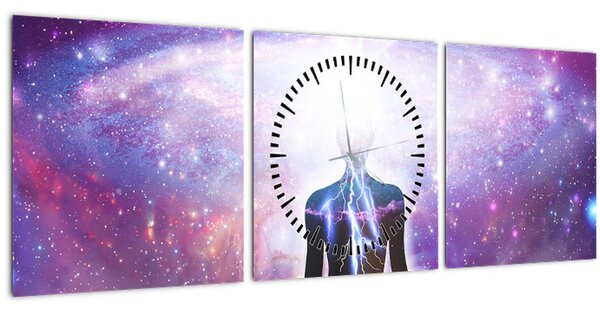 Obraz - Spojenie s vesmírom (s hodinami) (90x30 cm)