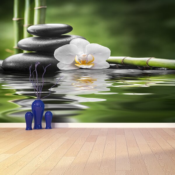 Fototapeta Vliesová Orchidea a zen 104x70 cm