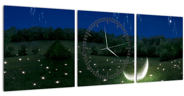 Obraz - Padajúce nebo (s hodinami) (90x30 cm)