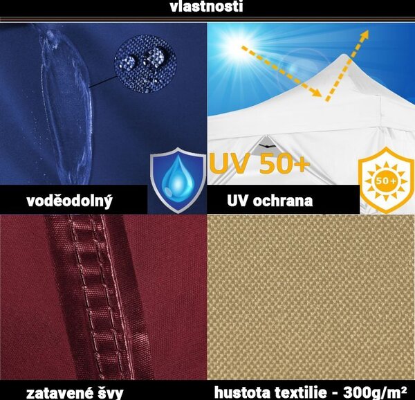 Záhradný párty stan 3 x 6 INSTENT - nožnicový - modrý