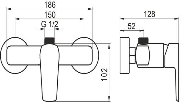 Novaservis Metalia 58, sprchová batérie, chróm, 58062/1,0