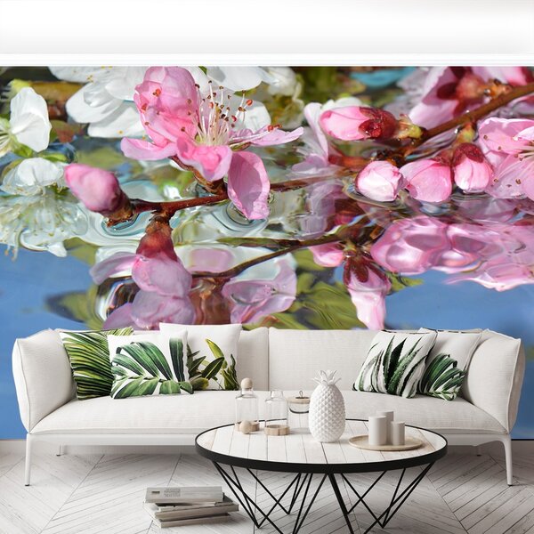 Fototapeta Vliesová Čerešňový kvet vody 104x70 cm