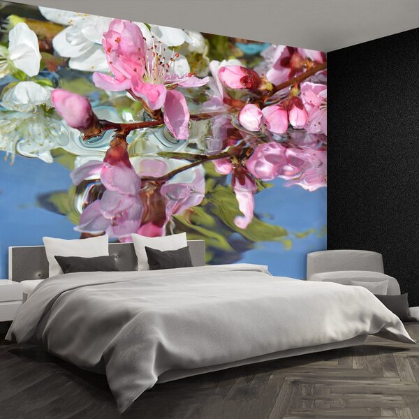 Fototapeta Vliesová Čerešňový kvet vody 104x70 cm