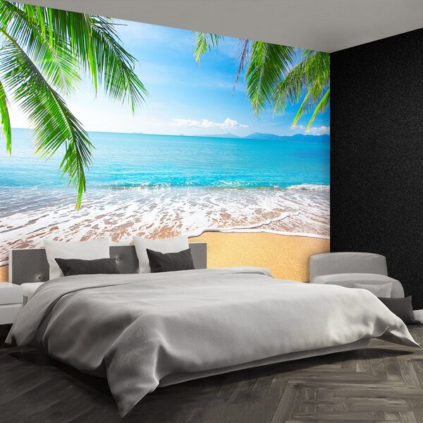 Fototapeta Vliesová Palma a pláž 152x104 cm