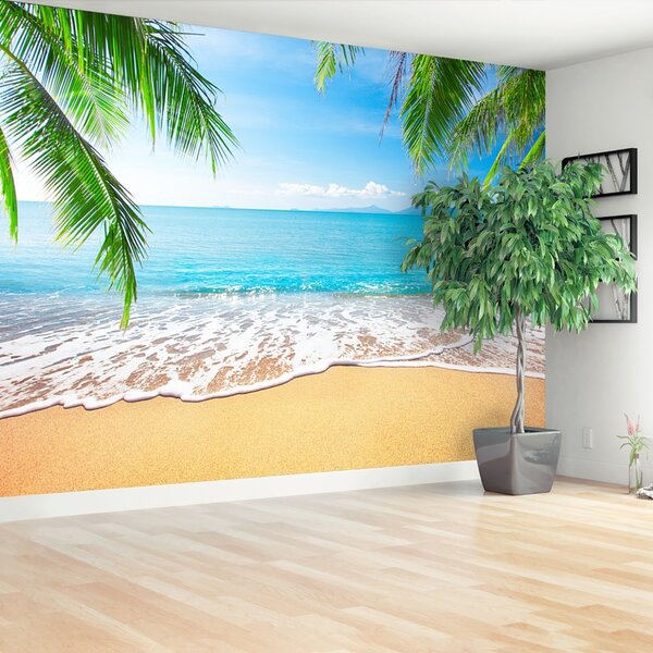 Fototapeta Vliesová Palma a pláž 152x104 cm