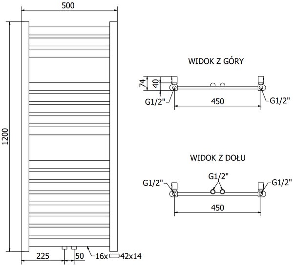 Mexen Uran, elektrické vykurovacie teleso 1200 x 500 mm, 600 W, zlatá lesklá, W105-1200-500-2600-50