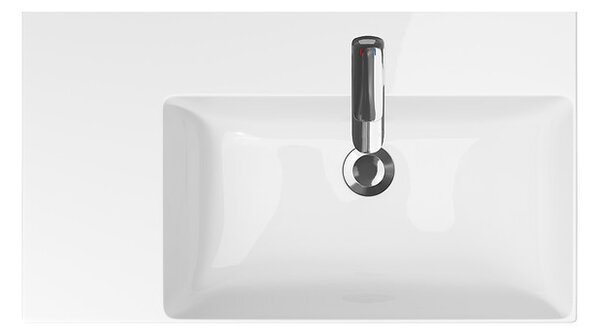 Cersanit INVERTO umývadlo nábytkové/na dosku 80,5 x 45,5 cm, s prepadom ľavé, Biela, K671-016