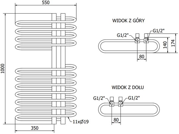Mexen Ops, elektrické vykurovacie teleso 1000x550 mm + vykurovacie teleso 600 W, čierna, W122-1000-550-2600-70