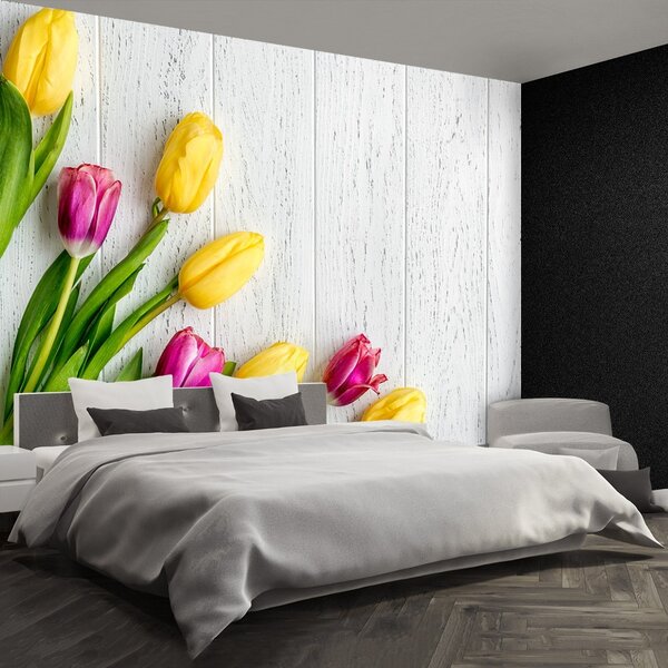 Fototapeta Vliesová Žlté tulipány 104x70 cm
