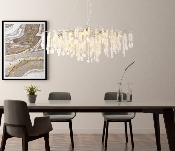 Luster 12x E14 strieborná, priehľadná IP20 GLOBO lighting KINGA 64141H2