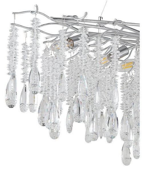 Luster 12x E14 strieborná, priehľadná IP20 GLOBO lighting KINGA 64141H2