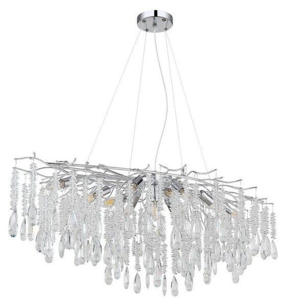 Luster 12x E14 strieborná, priehľadná IP20 GLOBO lighting KINGA 64141H2
