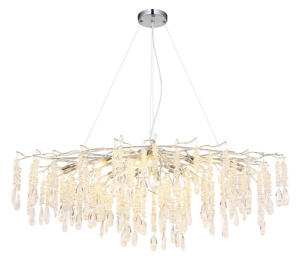 Luster 12x E14 strieborná, priehľadná IP20 GLOBO lighting KINGA 64141H2
