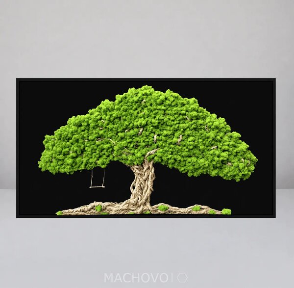 Machový obraz - strom života s rámom