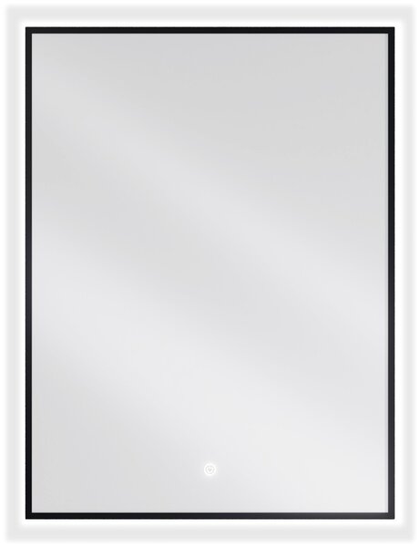 Mexen Erma, LED kúpeľňové zrkadlo s podsvietením a čiernym rámom 60x80 cm, 6000K, ochrana proti zahmlievaniu, 9814-060-080-611-70